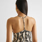 Midi Slip Dress in Black Stripes