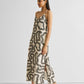 Midi Slip Dress in Black Stripes