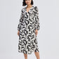 Midi Wrap Dress in Abstract Mosaic