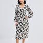 Midi Wrap Dress in Abstract Mosaic