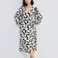 Midi Wrap Dress in Abstract Mosaic