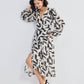 Midi Wrap Dress in Abstract Mosaic