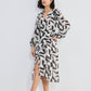 Midi Wrap Dress in Abstract Mosaic