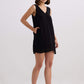 Midnight Muse V-neck Short Dress in Black