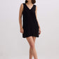 Midnight Muse V-neck Short Dress in Black