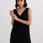 Midnight Muse V-neck Short Dress in Black