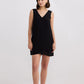 Midnight Muse V-neck Short Dress in Black