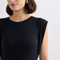 Muscle Tee Short Dress in Black