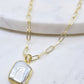 Collet Pearl Necklace with Cable Chain