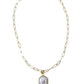 Collet Pearl Necklace with Cable Chain