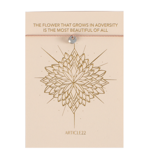 BEAUTY IN ADVERSITY - LOTUS FLOWER SILK MANTRA BRACELET