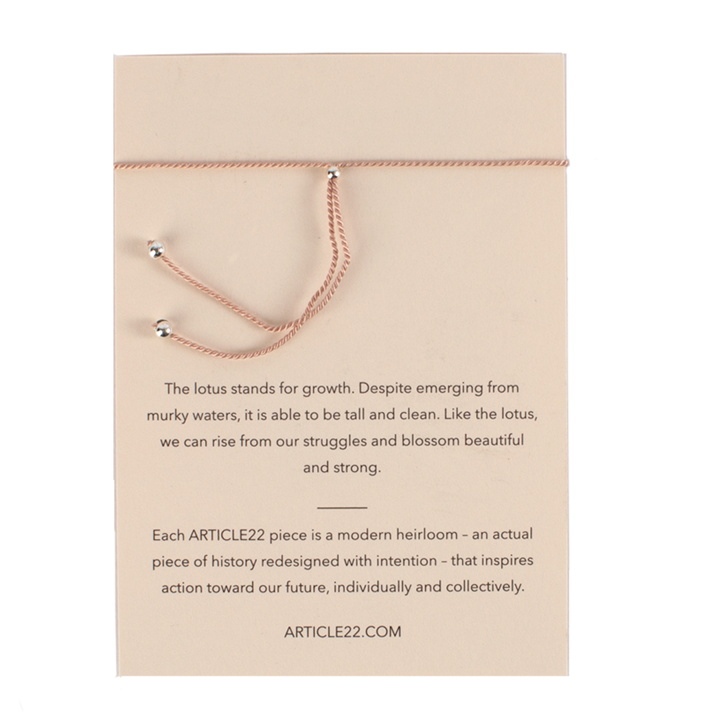 BEAUTY IN ADVERSITY - LOTUS FLOWER SILK MANTRA BRACELET