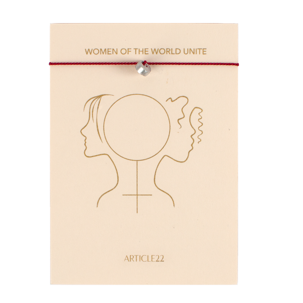 WOMEN OF THE WORLD UNITE - SILK MANTRA BRACELET - PROCHOICE WITH HEART COLLABORATION