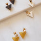 Nho Be Triangle Buffalo Horn Stud Dangle Earrings
