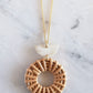 Ninh Binh Crescent Horn & Donut Rattan (Straw/Wicker) Pendant Necklace