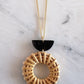 Ninh Binh Crescent Horn & Donut Rattan (Straw/Wicker) Pendant Necklace