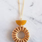 Ninh Binh Crescent Horn & Donut Rattan (Straw/Wicker) Pendant Necklace