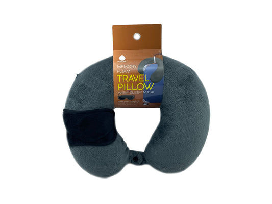Reise-Nackenkissen aus Memory-Schaum mit Schlafmaske