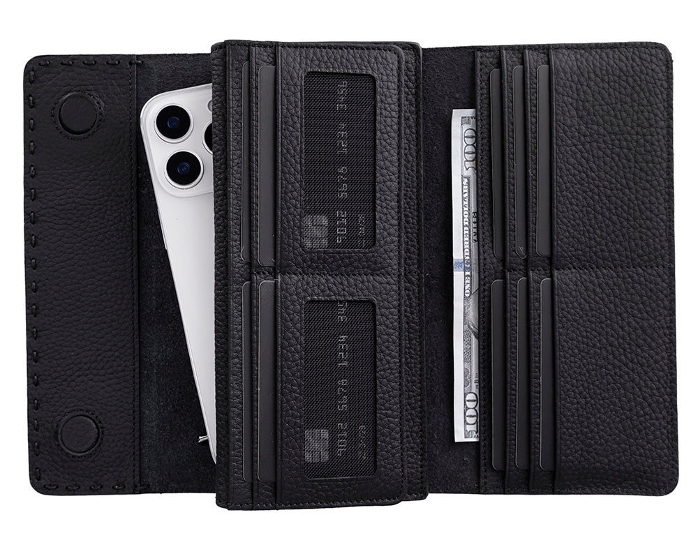 Nome Leather Wallet – 16 Card Slots & Phone Holder