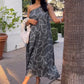 One Shoulder Maxi Dress in Abstract Stripes