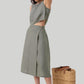 Overlap Midi Skirt in Dark Green