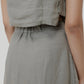 Overlap Midi Skirt in Dark Green