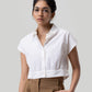 Oversized Crop Shirt in Off-white
