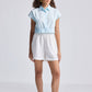 Oversized Crop Shirt in Summer Blue