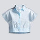 Oversized Crop Shirt in Summer Blue