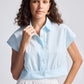 Oversized Crop Shirt in Summer Blue