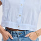 Oversized Crop Shirt in Classic Stripes