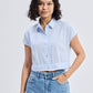 Oversized Crop Shirt in Classic Stripes