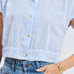 Oversized Crop Shirt in Classic Stripes