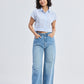 Oversized Crop Shirt in Classic Stripes