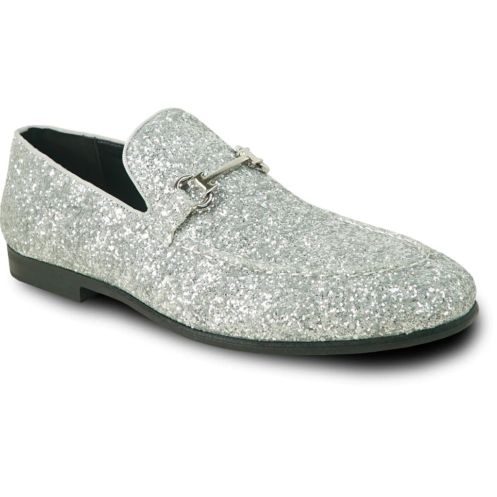 „Bravo“ Smoking- & Ballschuhe mit Silberglitzer