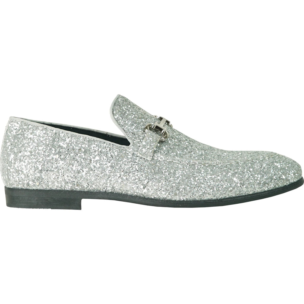 „Bravo“ Smoking- & Ballschuhe mit Silberglitzer