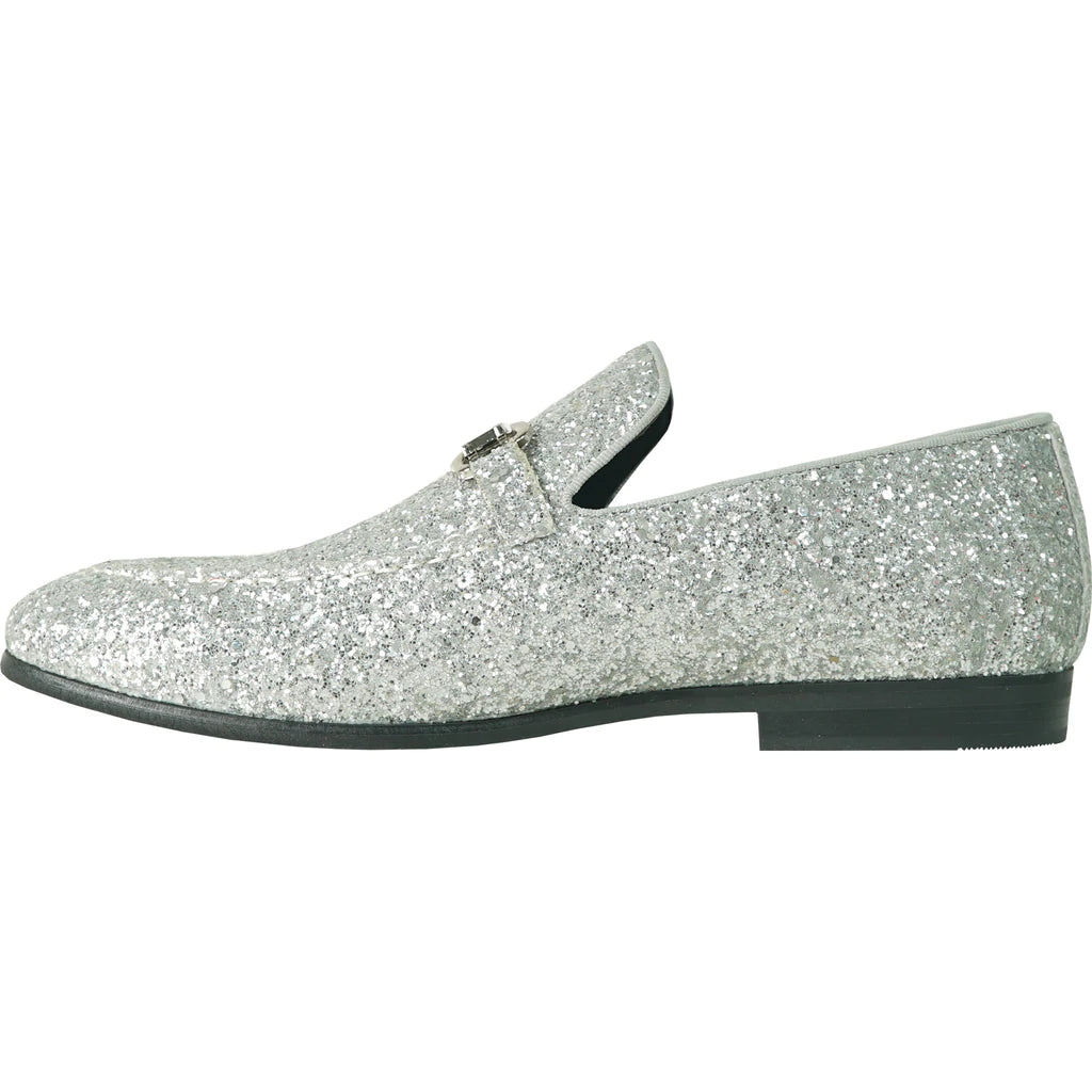 „Bravo“ Smoking- & Ballschuhe mit Silberglitzer