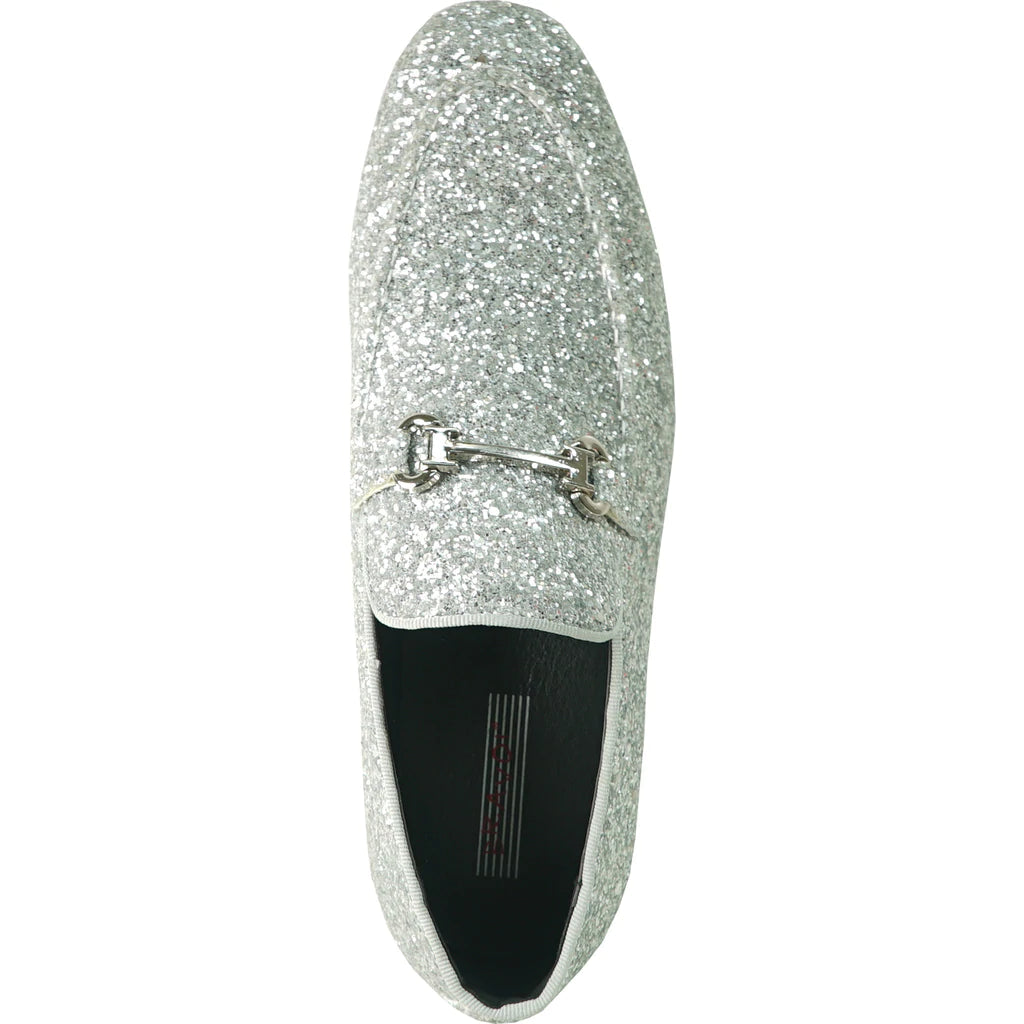 „Bravo“ Smoking- & Ballschuhe mit Silberglitzer