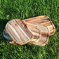 [ Set of 3 ] Zavis Green Acacia Wood Serving Rounded Cutting Board With Juice Groove 18" X 10" | Dishwasher Safe