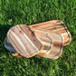 Zavis Green Acacia Wood Serving Rounded Cutting Board With Juice Groove 20" X 11" | Dishwasher Safe