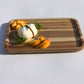 [ Set of 3 ] Zavis Green Acacia Wood Serving rectangle StackableTray / Dish 10" X 7" | Dishwasher Safe