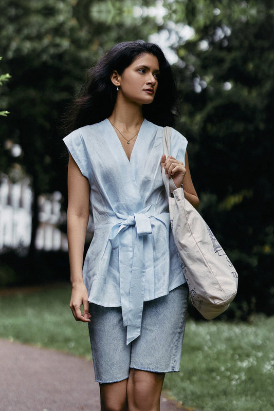 Power Moves Kurzarm-Top in Blau