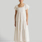 Puff Sleeve Tiered Dress in White
