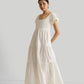 Puff Sleeve Tiered Dress in White