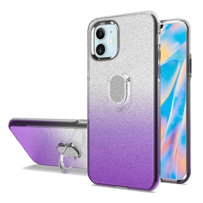 iPhone 12 Mini 5.4 Farbverlauf Glitzer Ring Ständer Hülle