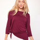 Anen Side Tie 3/4 Sleeve Top