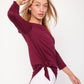 Anen Side Tie 3/4 Sleeve Top