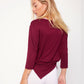 Anen Side Tie 3/4 Sleeve Top