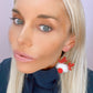Red & White Reindeer Holiday Earring
