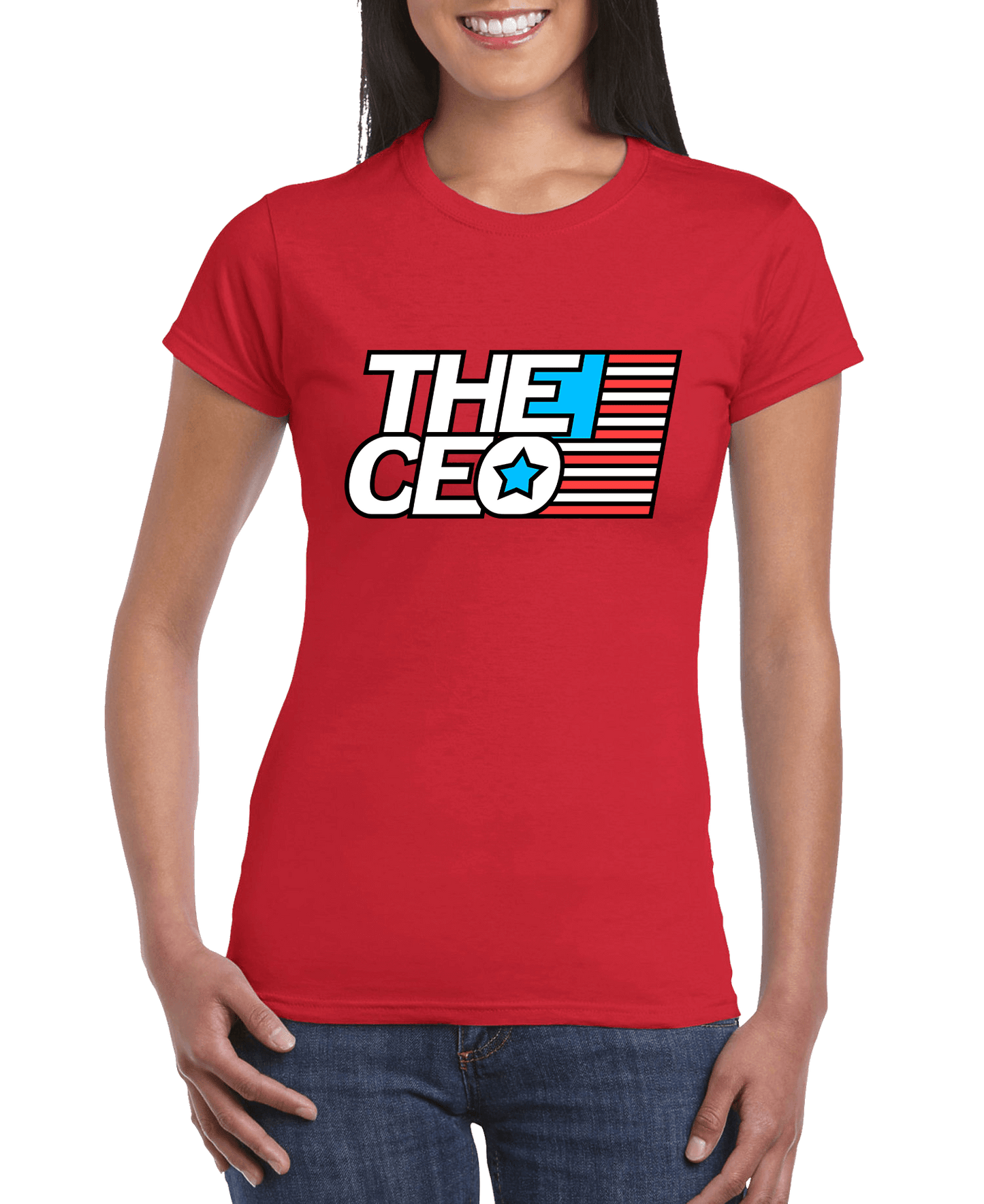 American Flag The CEO Women's Slim Fit Short Sleeve T-Shirt